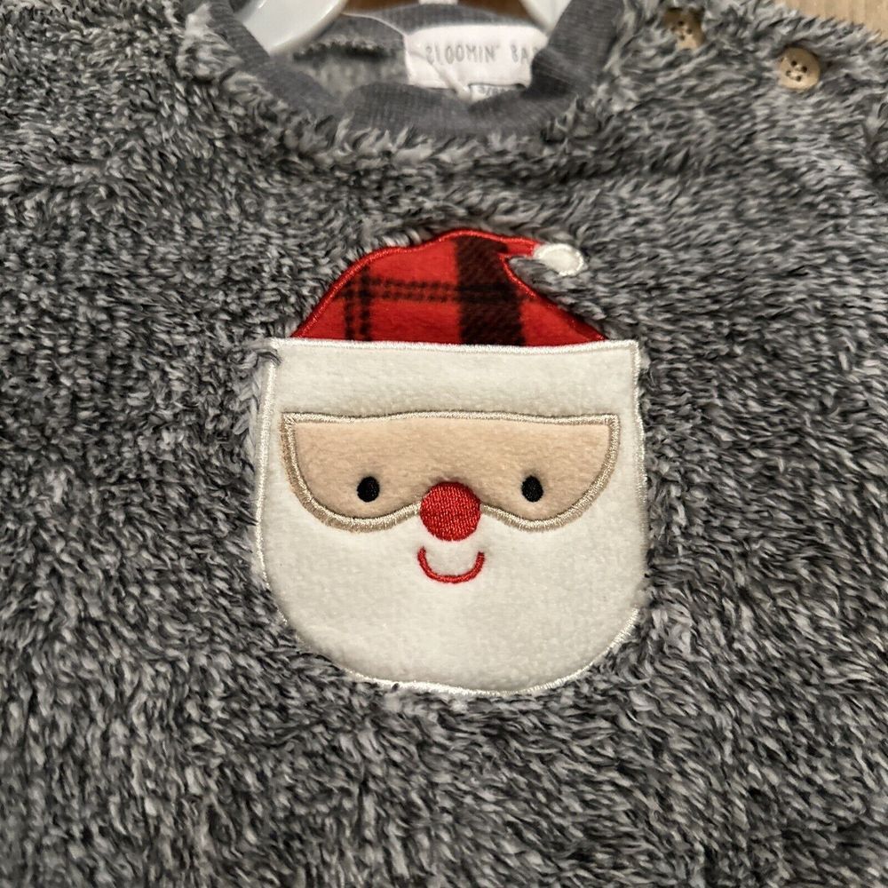 Santa Claus 2 Piece Baby Outfit Buffalo‎ Plaid Pants Size 3-6 Months - Picture 2 of 7